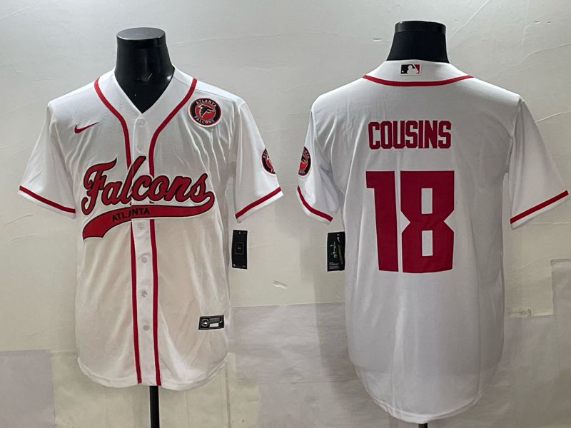 Men 2025 Nike Atlanta Falcons #18 Cousins white Joint Name Limited NFL Jersey style 06->atlanta falcons->NFL Jersey